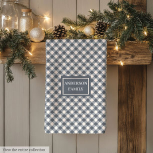 Koraal Grijs Tartan Handdoek Gepersonaliseerd Klas