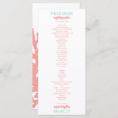 Koraal Hart Aqua Beach Trouwprogramma Programma (Voorkant / Achterkant)