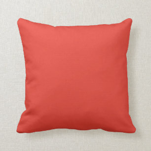 Koraal Helder Rood Oranje Effen Kleur Achtergrond Kussen