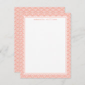 Koraal Japans Seigaiha Pattern Kaart (Voorkant / Achterkant)