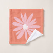 Koraal Kleur BOHO Bloemen Patroon Retro Bad Handdoek (Wasdoekje)