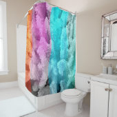 Koraal Kleur Burst Douchegordijn (In situ)