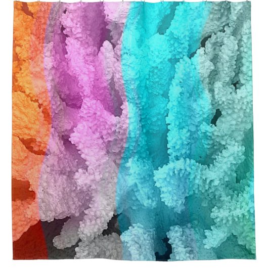 Koraal Kleur Burst Douchegordijn (Voorkant)