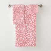 Koraal Leopard Print Patroon Bad Handdoek (Insitu)