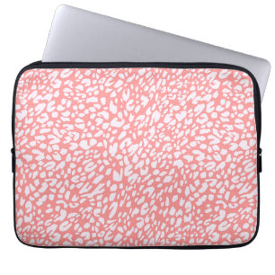 Koraal Leopard Print Patroon Laptop Sleeve