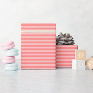 Koraal & Licht Roze Strepen Cadeaupapier