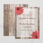 Koraal Madeliefje Schuur Hout Save the Date Aankon (Voorkant / Achterkant)