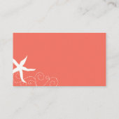 Koraal & Marine Blauw Nautische Bruiloft Website Informatiekaartje (Achterkant)