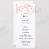 Koraal & Marine Starfish Wedding Ceremony Programm Programma (Voorkant / Achterkant)