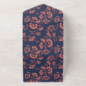 Koraal, marineslag en zilver all in one uitnodiging (Buitenkant)