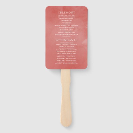 Koraal, marineslag en zilver handwaaier (Achterkant)