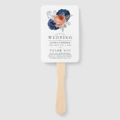 Koraal, marineslag en zilver handwaaier (Voorkant)