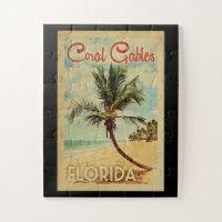 Koraal met palmboom Vintage Travel