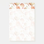 Koraal met schelpen en krabbetpatroon post-it® notes (Voorkant)