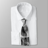 Koraal met zwarte en witte kleur ronde kussen stropdas (Gebonden)