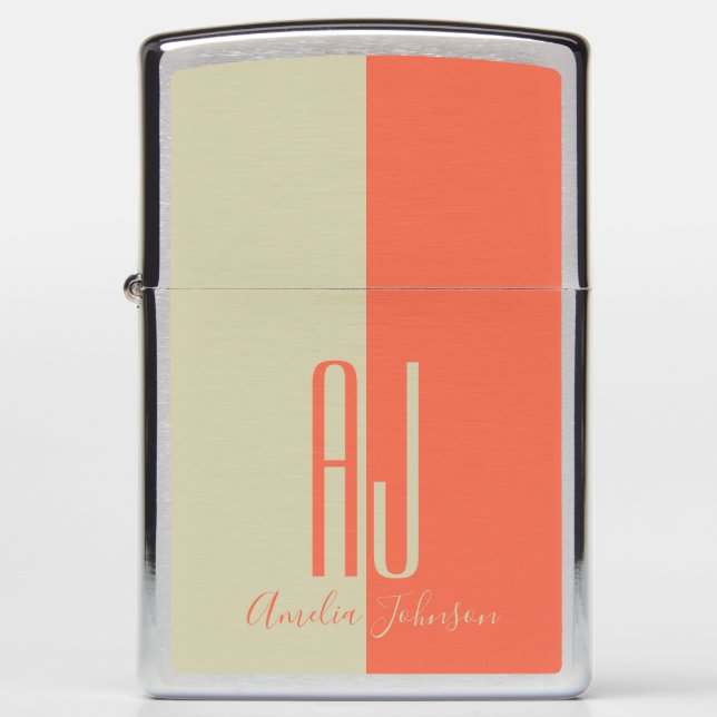 Koraal Modern Monogram Naam (Voorkant)