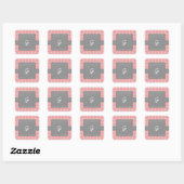 Koraal monogrammed Envelope Seal Stickers (Vel)