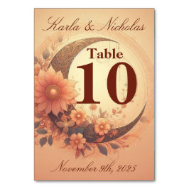 Koraal Moonflower bruiloft Kaart