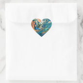 Koraal N Blue Southwestern Abstract Hart Sticker (Tas)
