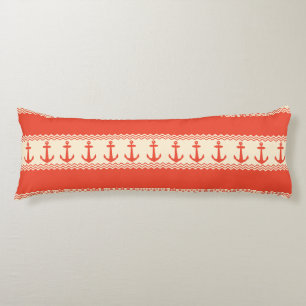 Koraal Nautical Anchor Coastal Stripes Lichaamskussen