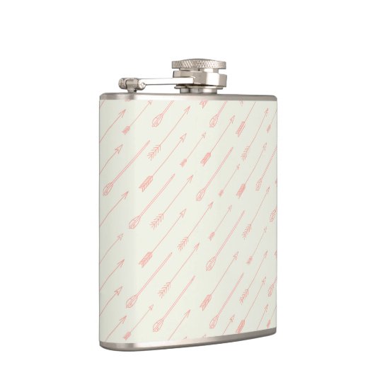 Koraal omlijnd pijlpatroon heupfles (Rechts)