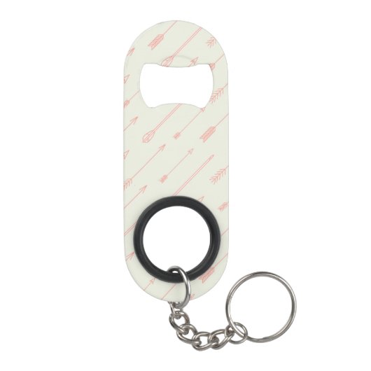 Koraal omlijnd pijlpatroon mini flessenopener (Achterkant)