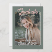 Koraal Oranje Blush Red Sage Green Afstuderen Aankondiging (Voorkant)