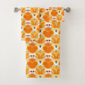 Koraal Oranje en Cream Batik Pattern Bad Handdoek (Insitu)