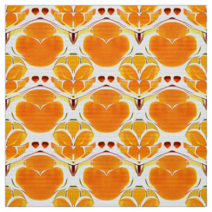 Koraal Oranje en Cream Batik Pattern Stof