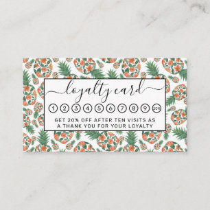Koraal Oranje Waterverf Floral Panas Patroon Klantenkaartje