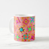 Koraal patchwork Quilt Design Mok (Voorkant links)