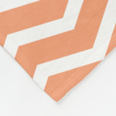 Koraal Peach Grijs Monogram Naam Keepsake Chevron Fleece Deken (Hoek)