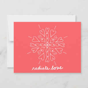 Koraal Peach Radiate Liefde Hart Mandala Briefkaart