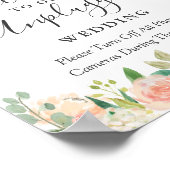 Koraal Peral Floral Unplugged Wedding Ceremony Sig Poster (Hoek)