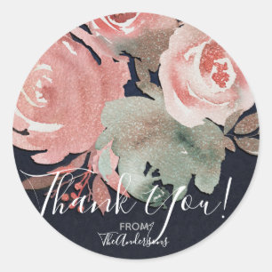 Koraal Perzik Roze Zachte Krachtige Bloemenboeket Ronde Sticker