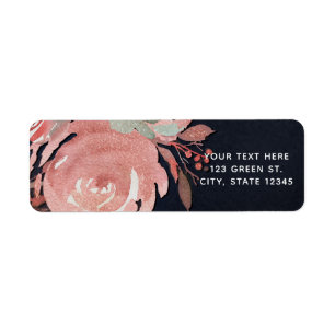 Koraal Perzik Roze Zachte Vette Bloemen Boeket Bru Etiket