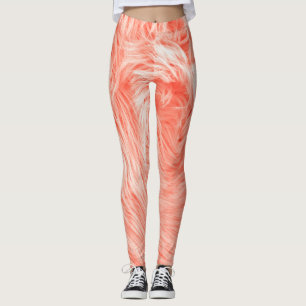 Koraal pluizig bont: 2019 trend. leggings