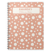 Koraal Polka Dot Patronen - aangepaste naam Notitieboek (Voorkant)