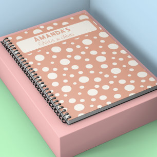 Koraal Polka Dot Patronen - aangepaste naam Notitieboek