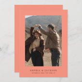 Koraal Pop Moderne foto bruiloft Save The Date (Voorkant / Achterkant)