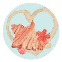 Koraal Red en Mint Seashell Liefde