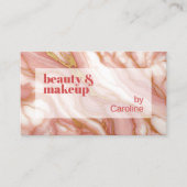 Koraal Rood Donker Perzik Roze Goud Marmer Art Pat Visitekaartje (Voorkant)