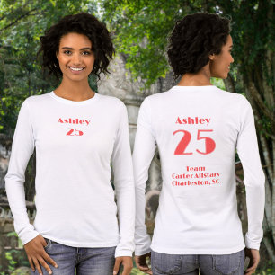 Koraal Rood Naam, Nummer, Team (Limelight) Tri-Blend Shirt