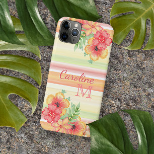 Koraal Rood Perzik Sinaasappel Lime Groen Streeppa iPhone 11Pro Max Hoesje