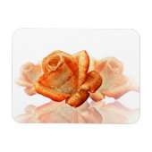Koraal Roos bloesem met plattegrond Magneet (Horizontaal)