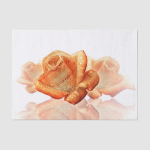 Koraal Roos bloesem met plattegrond Tissuepapier