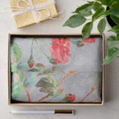  koraal Roos Floral Waterverf Monogram Tissuepapier (Geschenk)