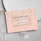 Koraal roos gouden gradiënt glitter Save The Date