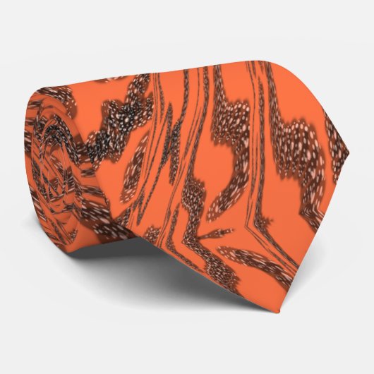 Koraal Roos Kool Gray Abstract Patroon Kunst Stropdas (Opgerold)