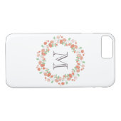 koraal roos met baarmoedermonogram Case-Mate iPhone case (Achterkant (Horizontaal))